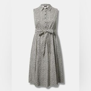 Midi Poplin Collared Shirtdress 0X